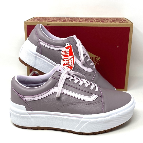 VANS Old Skool Stacker Tumbled Violet Men’s Low Top Leather Platform VN0A4U159XY - Picture 2 of 11